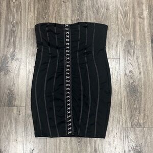 Forever 21 Black Strapless Dress with Silver Accents